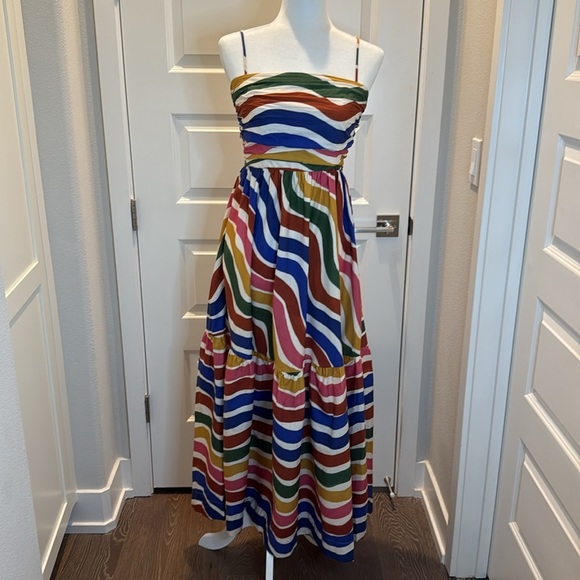 FARM Rio Long Dress Dance of Stripes Size S - Picture 5 of 10
